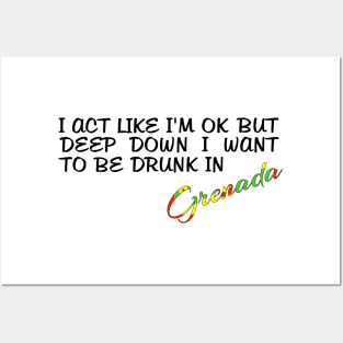 I WANT TO BE DRUNK IN GRENADA - FETERS AND LIMERS – CARIBBEAN EVENT DJ GEAR Posters and Art